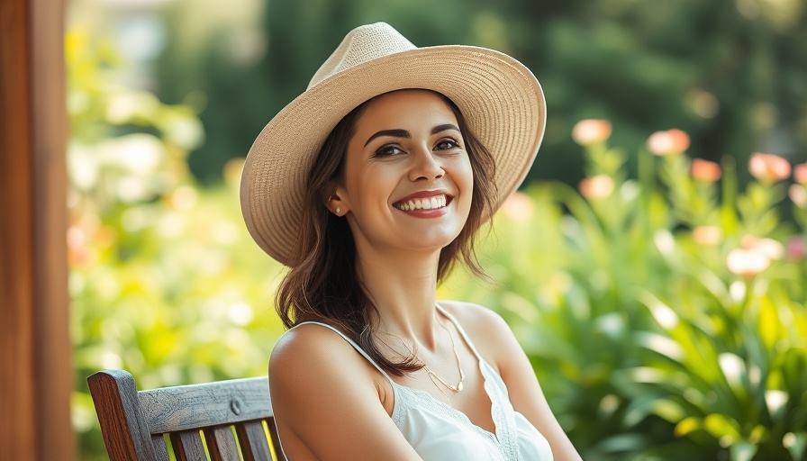 Smiling woman outside in garden, women only rehabilitation centers Texas