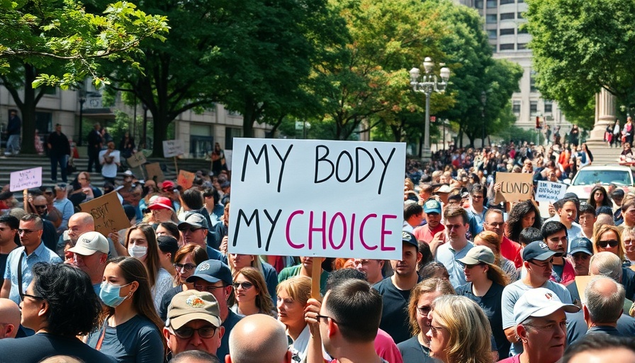 Texas reproductive rights access rally with 'My Body My Choice' sign.