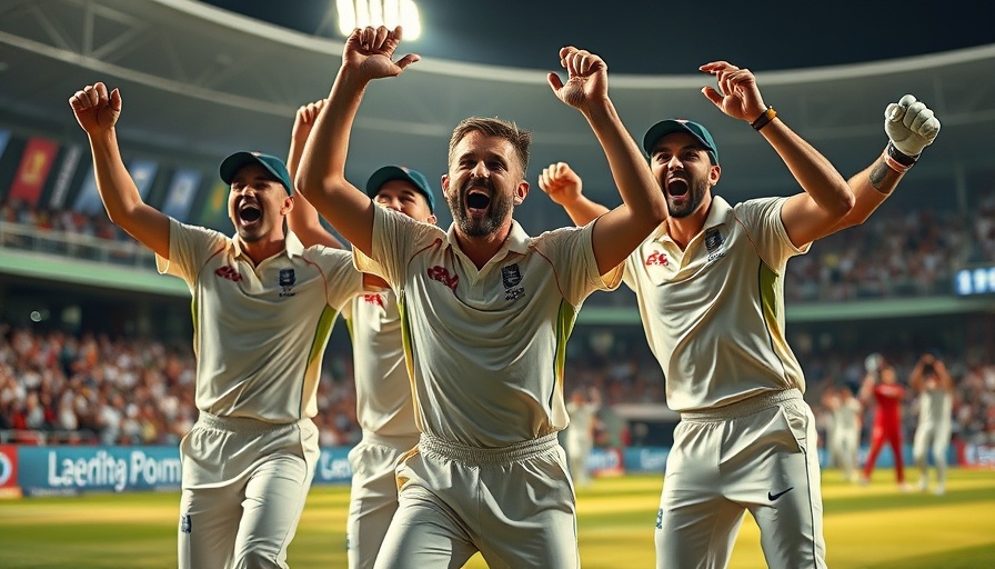 Cricket players celebrating in a stadium during Asia Cup, highlighting economic impact.
