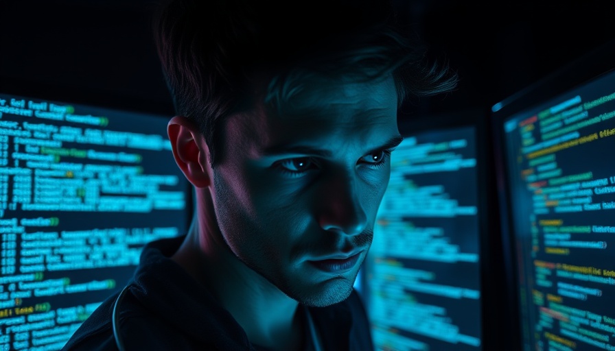 Agentic AI in procurement characterized as a person coding, dim setting.