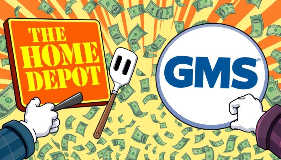 Home Depot GMS Pursuit illustration with logos and dollar bills.