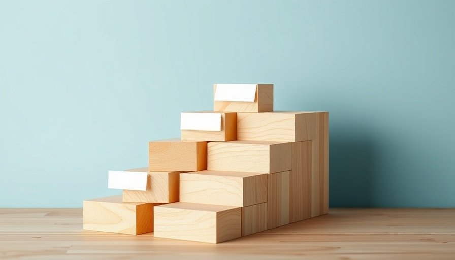 Wooden blocks with plus signs forming a staircase.