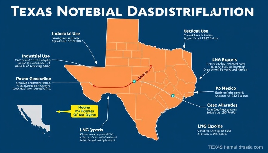 Texas energy growth graphic showing natural gas distribution benefits Fort Worth.
