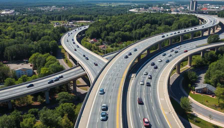 I-95 infrastructure improvements with elevated highway interchange and traffic.