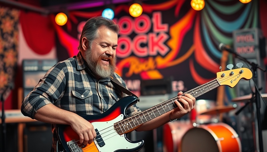 Midlothian School of Rock Grand Opening featuring instructor and student.