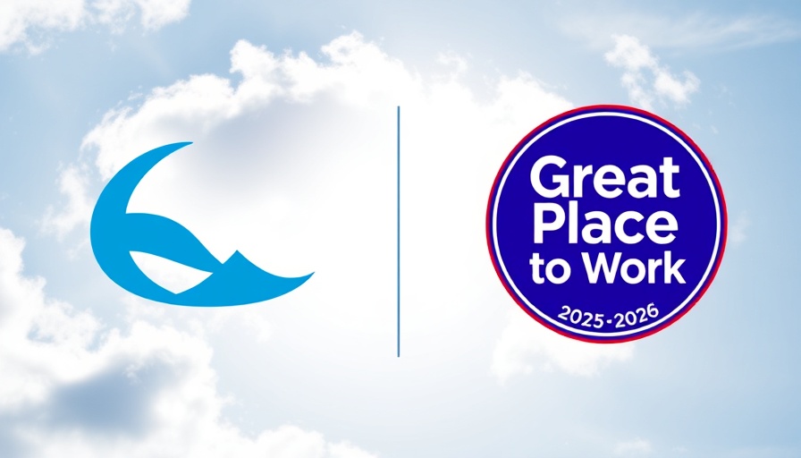 BluSky logo and Great Place to Work badge in construction on sky background.