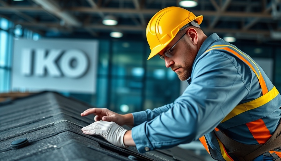 IKO Tuition Savings Roofing Courses promotional image with logos and roofer.