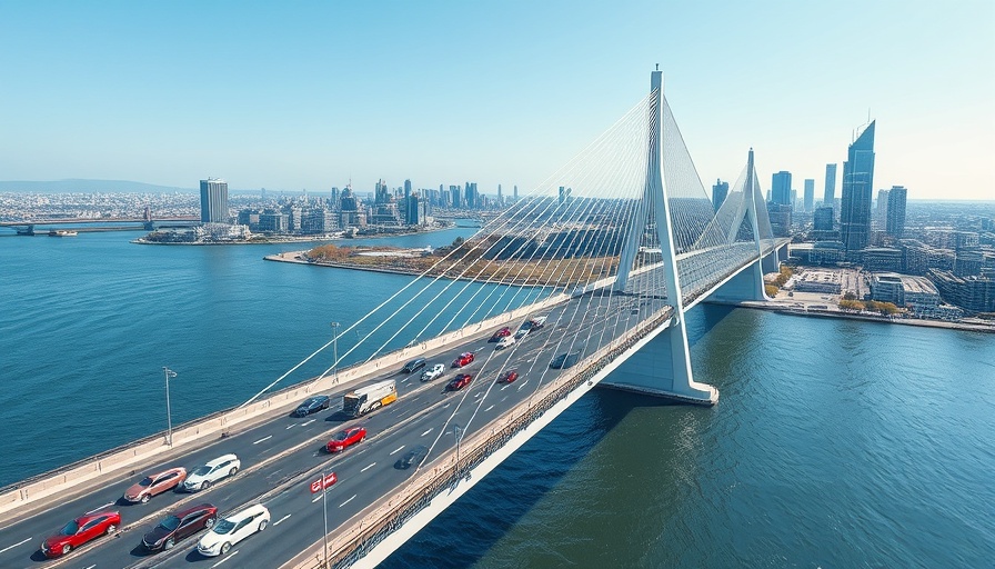 Brent Spence Bridge construction depicted in a photorealistic rendering.
