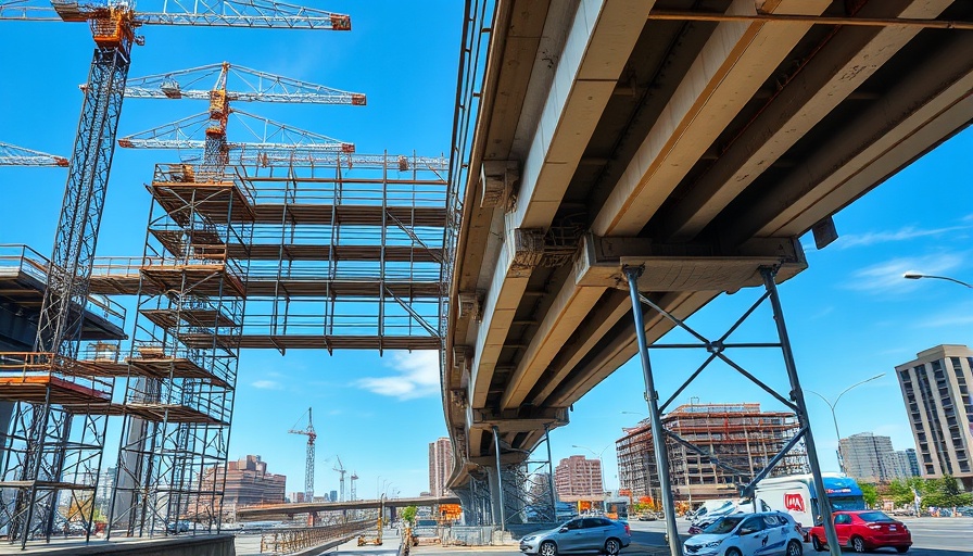 Acrow Superprops supporting a bridge under construction.
