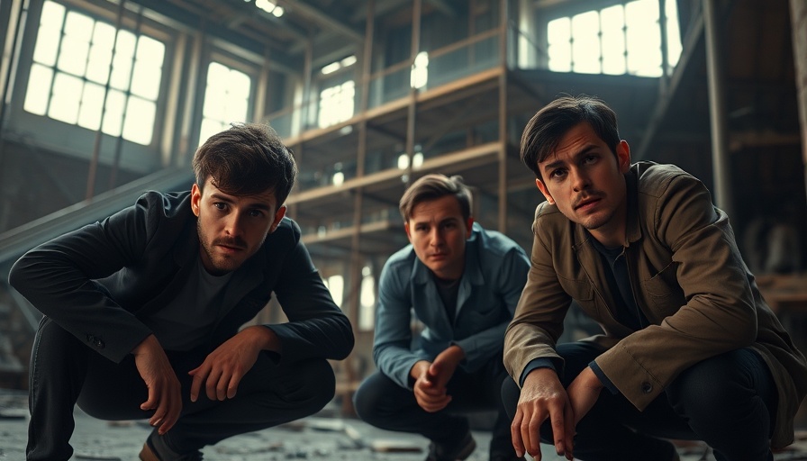 Intense scene from a movie on Amazon Prime in an industrial setting.