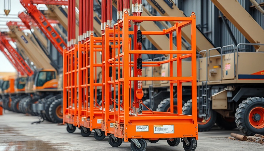 Bright orange fall protection equipment in a construction setting.