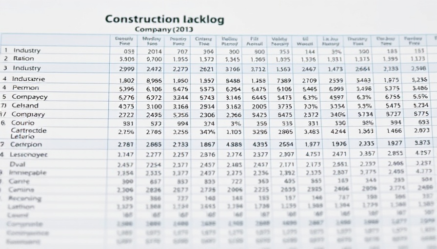 Contractor backlog increased in June data table showing industry and regional indicators.