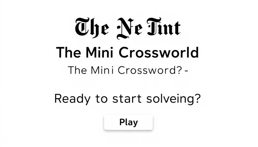 NYT Mini Crossword game interface with Play button.