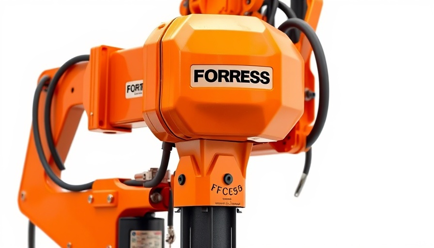 Fortress FC95 demolition shear, bright orange, isolated.