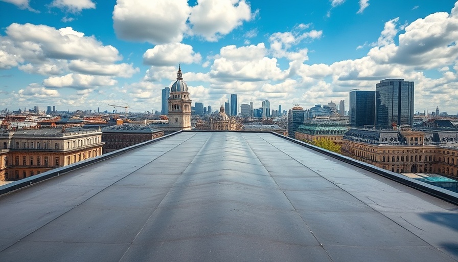 EPDM roof showcasing 70-year lifespan with cityscape.