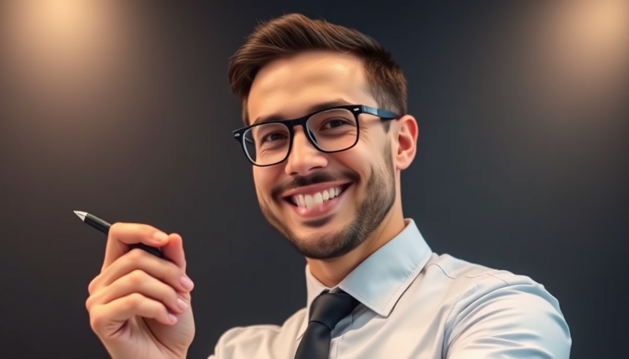 Man promoting Project Business Professional Certification, smiling.