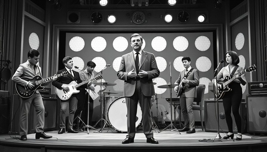 Ed Sullivan influence on American culture shown in a vintage TV show setting.