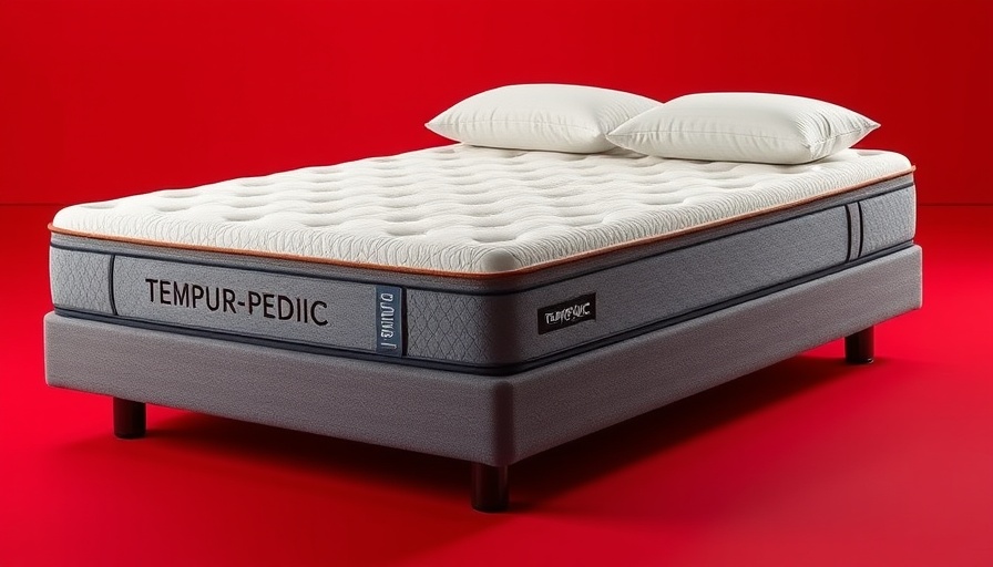 Best Tempur-Pedic mattress for side sleepers on red background.