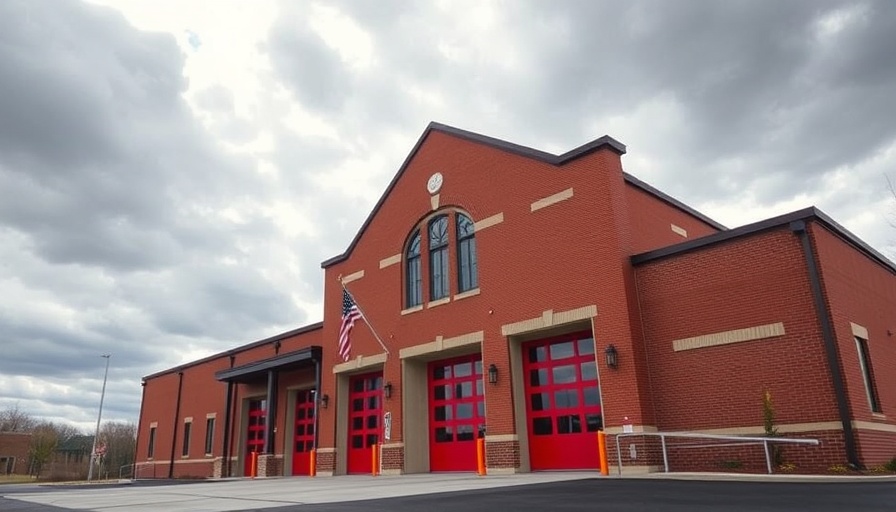 Duncanville Fire Station facade with American flag and clear sky.
