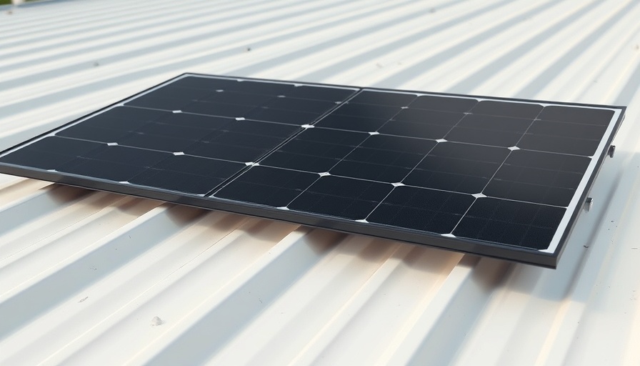 Lightweight solar cells on industrial corrugated roof panel