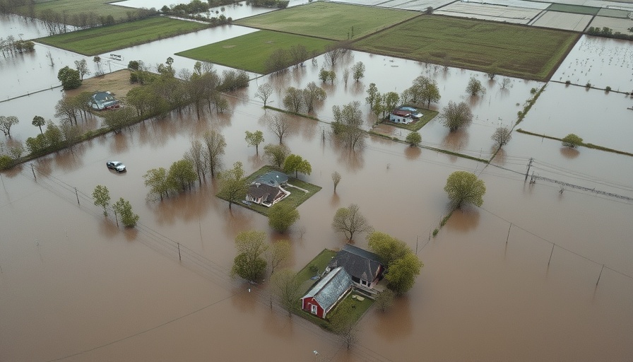 Flooded area near Guadalupe River highlighting dam safety issues.