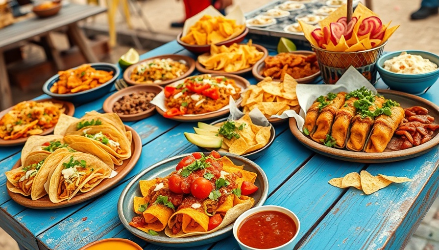 Vibrant Mexican food spread at Hatch Chile Fest DFW.