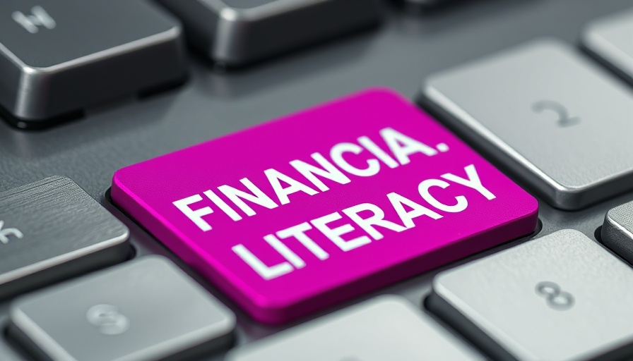 Financial literacy keyboard key close-up emphasizing organizing personal finances for homeowners.