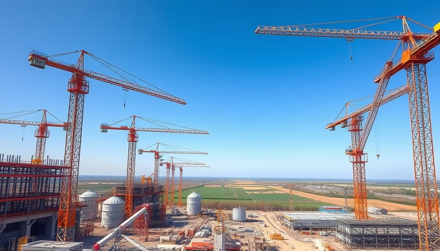 Industrial construction site under clear sky, Project Disruption Claims Strategies.