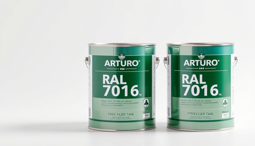 Metallic Arturo Mistral flooring cans on white background.