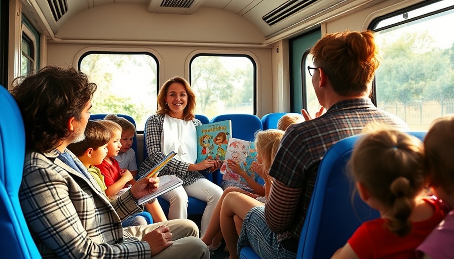 Storytime Train event in Fort Worth with families and host reading.