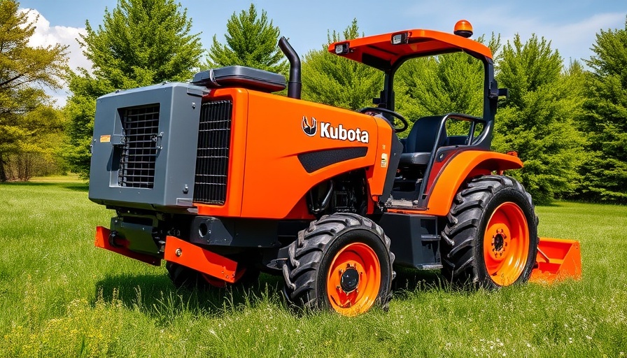 Kubota SVL97-3 CTL with auxiliary hydraulic cooler on grass.