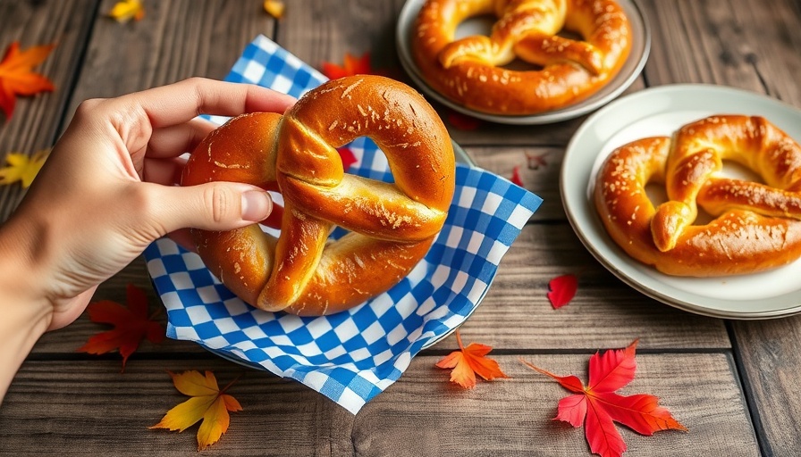 Bavarian pretzels in autumn setting, Germany 2025 market