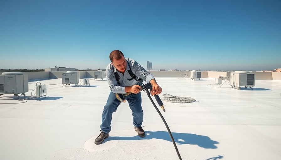 Man applying roof coating in market insights context
