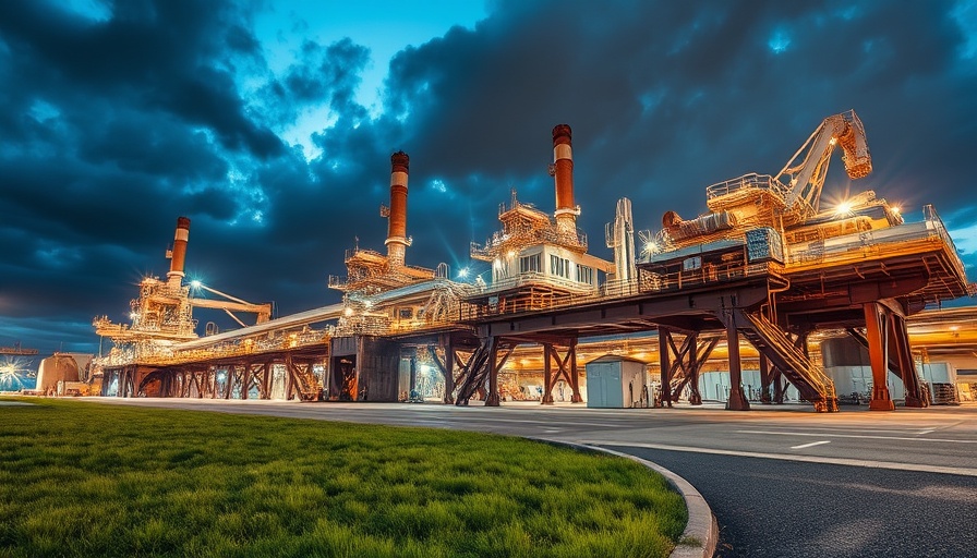 ENR Best Projects Winners industrial facility at night.