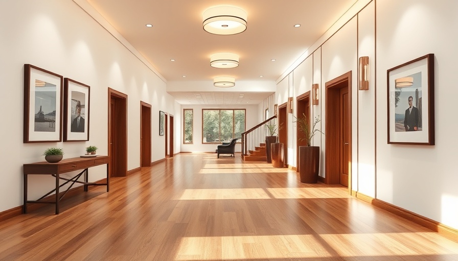 Modern interior lighting layout in a stylish hallway