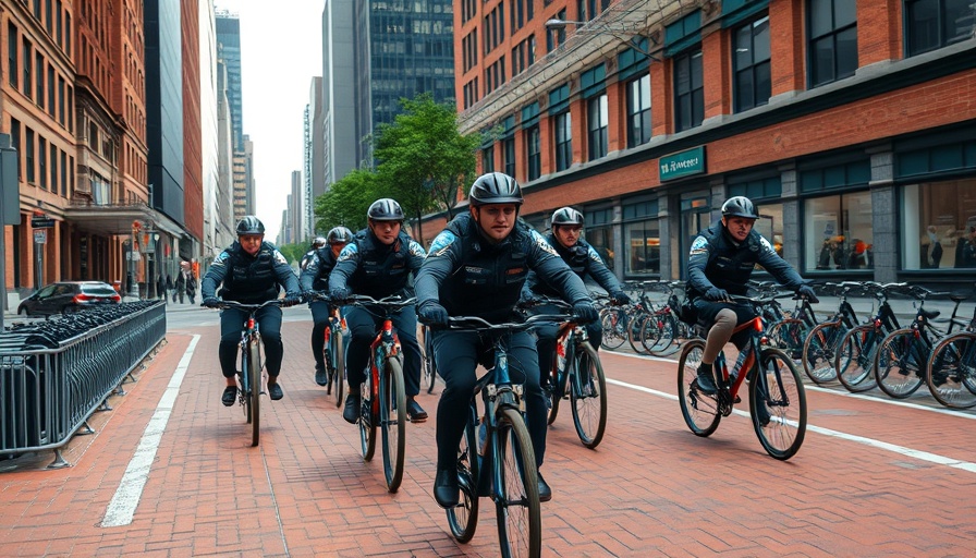 Fort Worth police officers on bicycles patrol city street.
