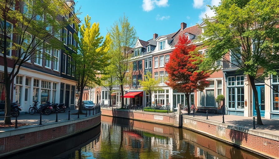 Canal-side buildings highlighting sustainable luxury renovations.