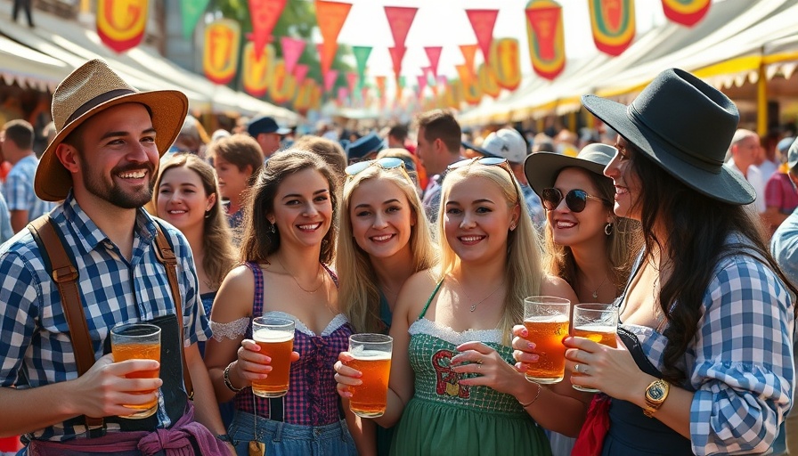 Frisco Oktoberfest 2025 celebration with vibrant attendees in traditional attire.
