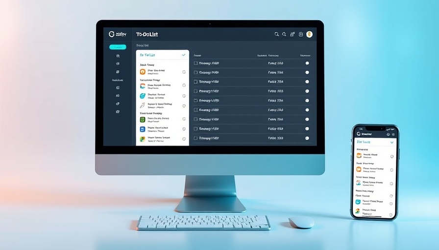 Safety management system software interface on desktop and phone.