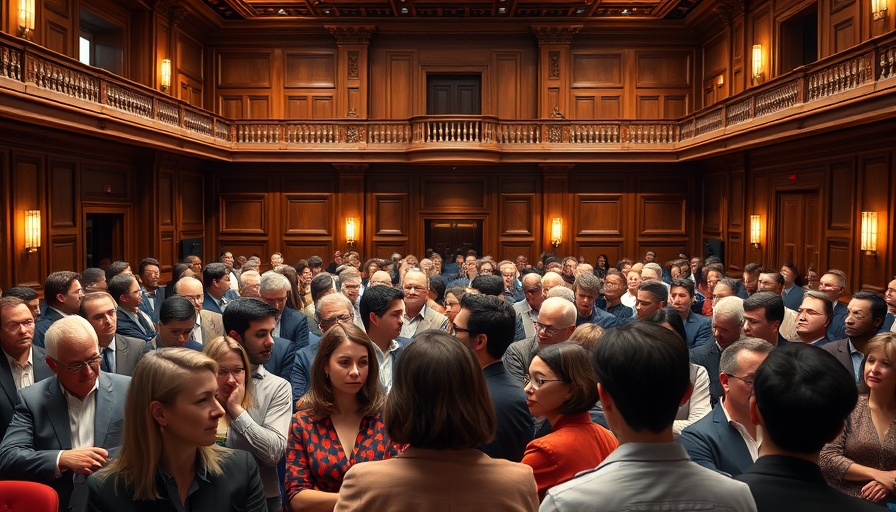 Texas congressional redistricting meeting with diverse audience in elegant room