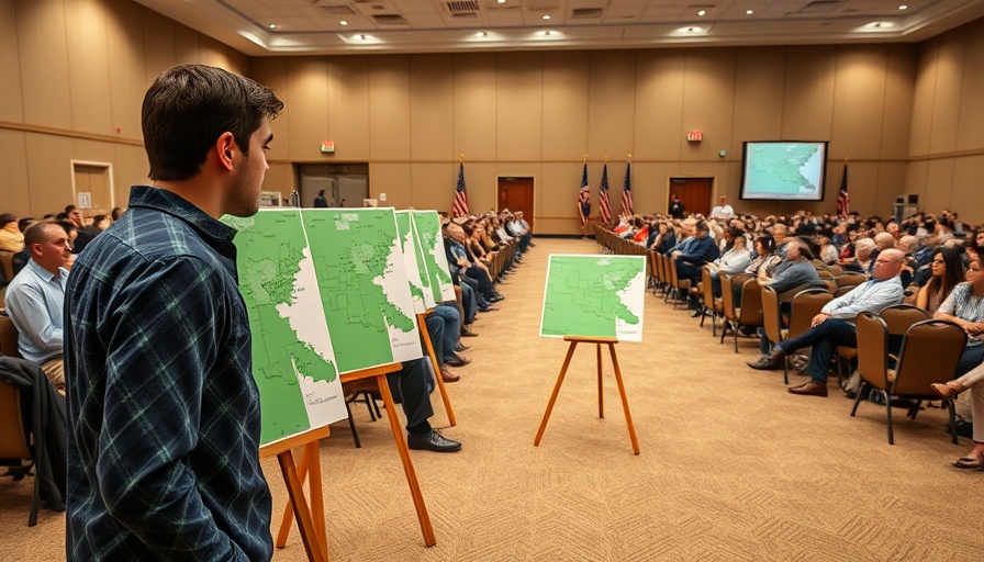 Tarrant County electoral map viewed by attendees at a public meeting.