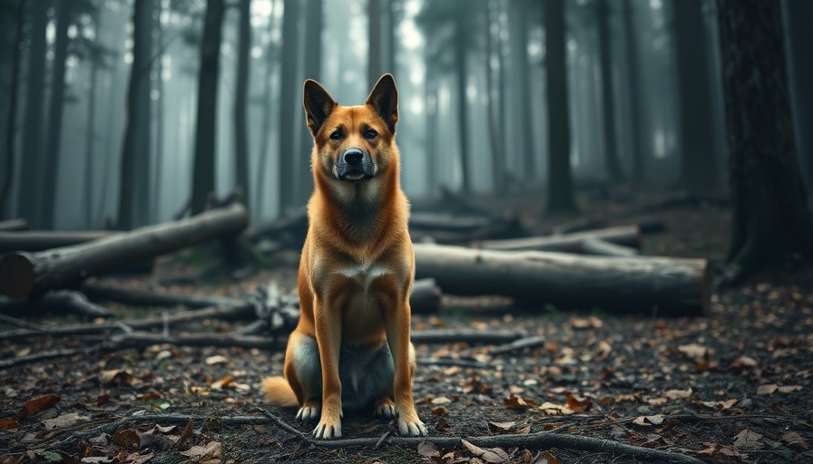 Good Boy Scaredy Dog alert in mystical forest setting.