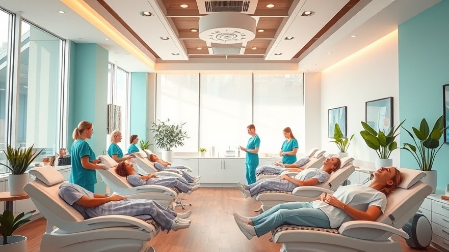 Happy clients enjoy medspa services in a bright, inviting environment.