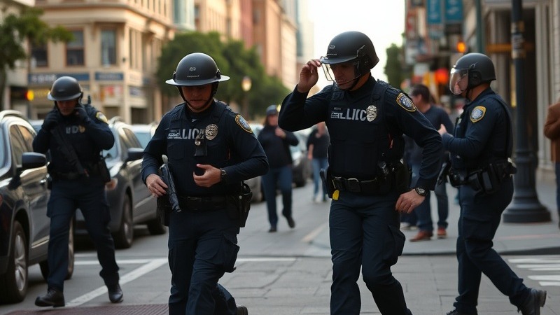 Police running on a San Francisco street