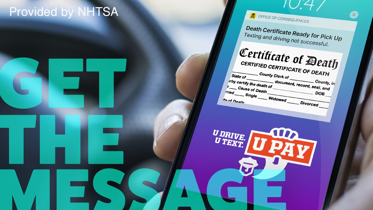 U Drive U Text U Pay GET THE MESSAGE