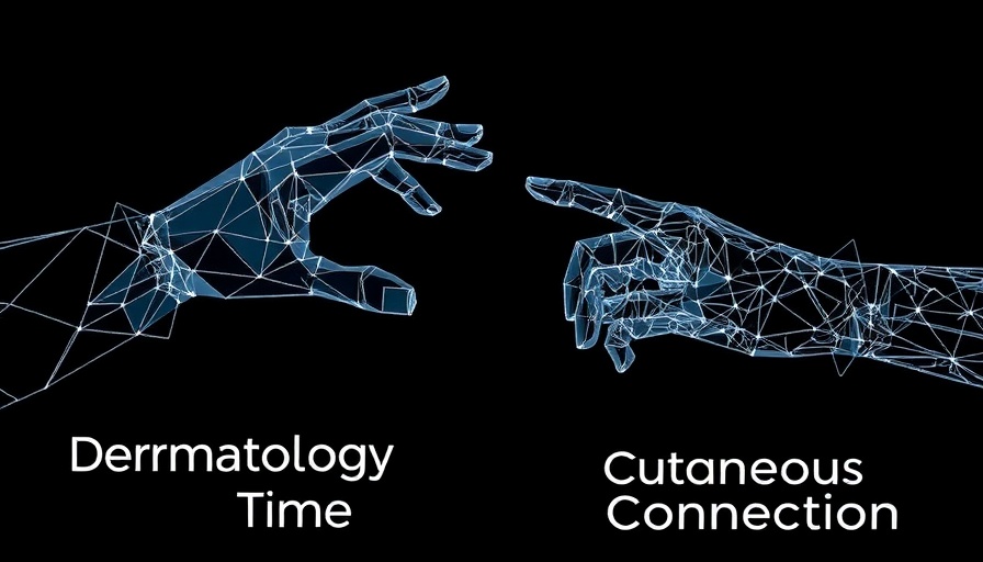 Scar treatment therapy digital artwork featuring polygonal and wireframe hands symbolizing connection.
