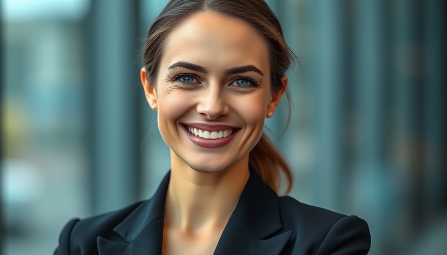 Professional woman smiling, niche marketing concept