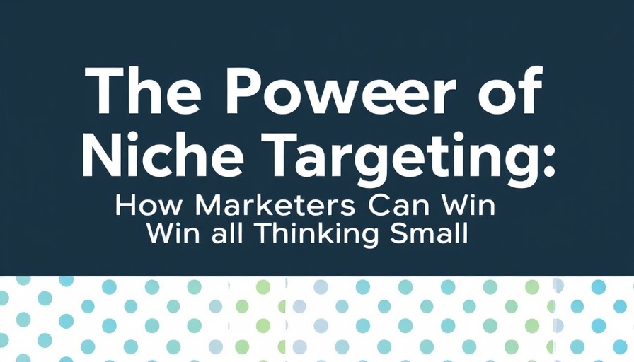 Modern niche marketing graphic with bold slogan.