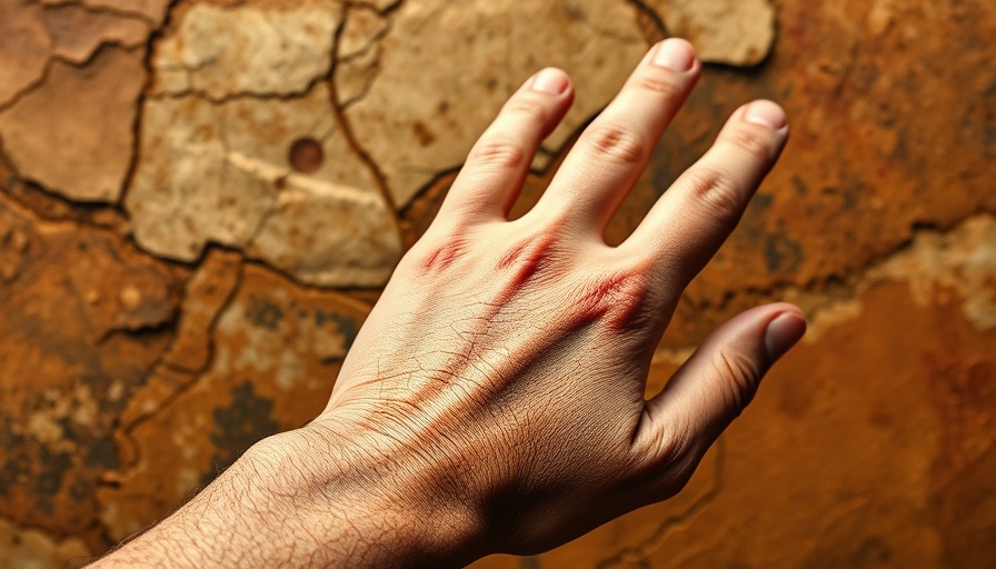Chronic Hand Eczema Innovations - artistic medical illustration of hand with eczema.