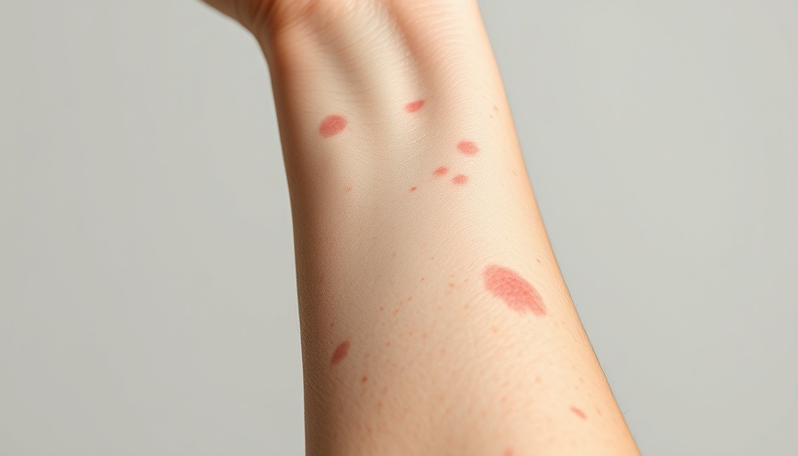 Close-up of arm with atopic dermatitis, red irritated skin.